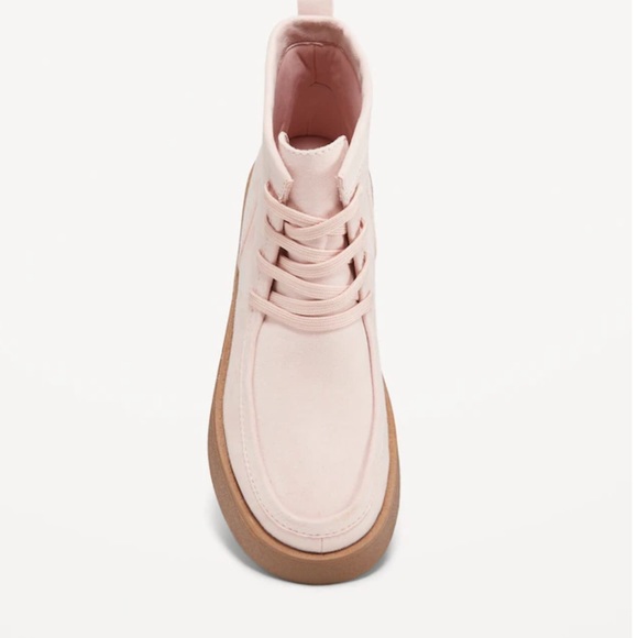 NWT OLD NAVY Faux-Suede Wedge Boots Color: Pink Bamboo - Picture 2 of 4